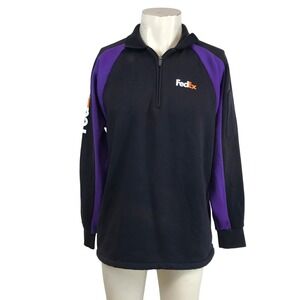 VF Imagewear Mens Quarter Zip Fleece Pullover Black Purple Logo Workwear